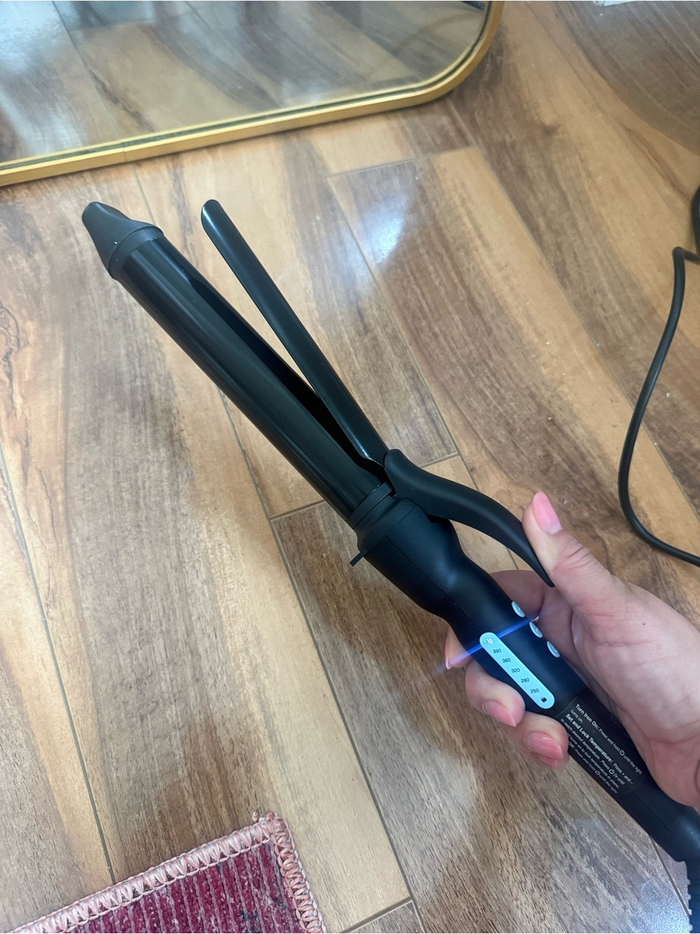 Black 1.25" Curling Iron with Clamp - Professional Styling Tool